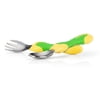 Nuby Stainless Steel Utensil, 2 Piece, Green/Yellow