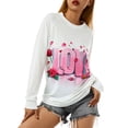 thumbnail image 5 of Women's Valentine Day Heart Printed Sweatshirt Casual Tie Dye Long Sleeve Crewneck Pullover Top Oversized Shirt, 5 of 6