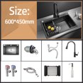 thumbnail image 1 of Multi-size Stainless Steel Kitchen Sink Single Bowl Nano Black Kitchen Fixtures Drain Kit Top Mount/Undermount, 1 of 5