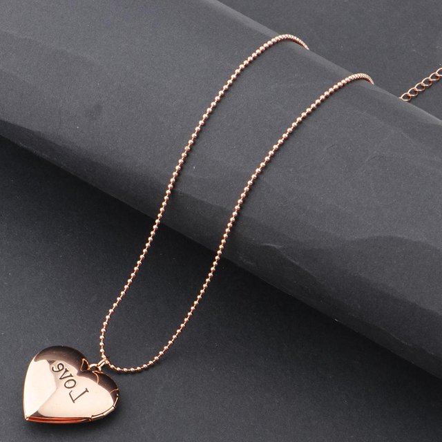 Heart Locket Necklace Picture Lockets Regalos De Cumpleaños Para Hombres, Mujeres - oro and rosa, 2.8x2.8cm Salvador Photo Locket Charms Necklace