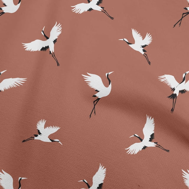 oneOone Velvet Rust Brown Fabric Bird Fabric For Sewing Printed Craft Fabric By The Yard 58 Inch Wide