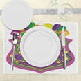 thumbnail image 3 of Ambesonne Mardi Gras Place Mats Set of 4, Carnival Blazon Art, Standard Size, Purple Green Yellow, 3 of 6