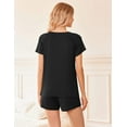 thumbnail image 5 of Ekouaer Pajama Shorts Set Womens Comfy Short Sleepwear Crew Neck Pj Top and Shorts Sets 2 Piece Loungewear, 5 of 7
