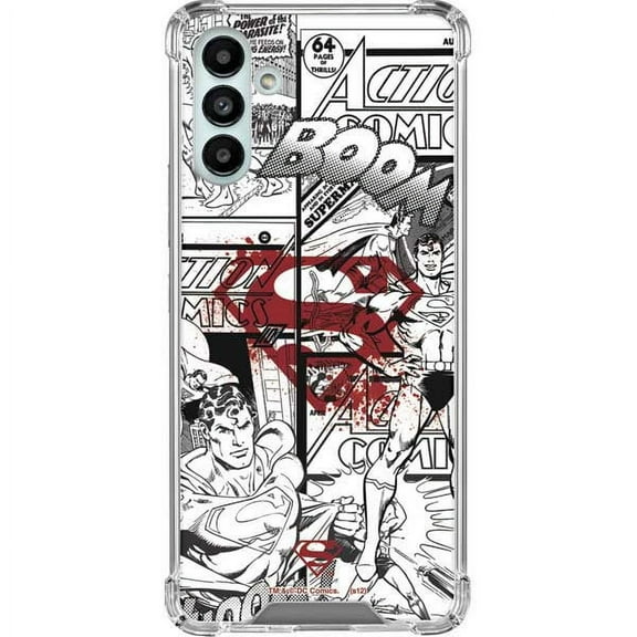Skinit DC Comics Superman Comic Logo in Red Galaxy A13 5G Clear Case