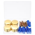 thumbnail image 1 of Uxcell 4Pcs Mirror Clips, Mirror Mounting Hardware with Screws & Anchors, Gold, 1 of 6