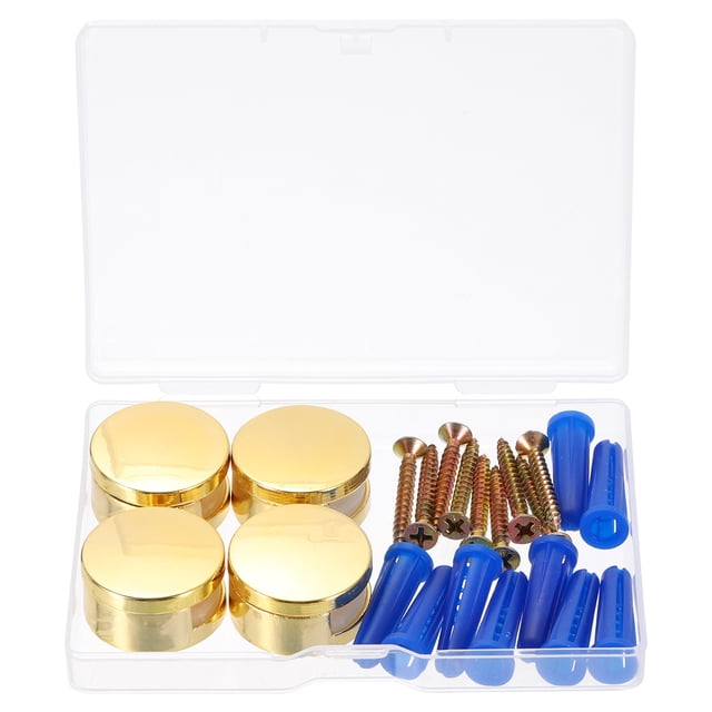 Uxcell 4Pcs Mirror Clips, Mirror Mounting Hardware with Screws & Anchors, Gold