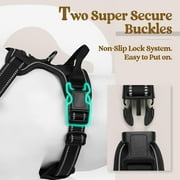 rabbitgoo Dog Harness, No-Pull Pet Harness with 2 Leash Clips, Adjustable Soft Padded Dog Vest, Reflective Outdoor Pet Oxford Vest with Easy Control Handle for Large Dogs, Black