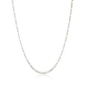 Men's Stainless Steel Polished Figaro Chain Necklace (3mm) - 24"