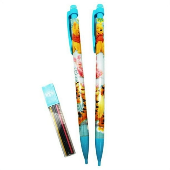 2pcs Disney's Winnie the Pooh Assorted Color Lead Mechanical Pencil Set