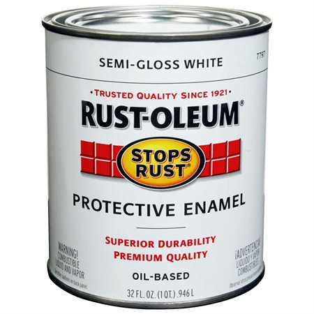 Rust Oleum Stops Rust Semi Gloss White Oil Based Protective Enamel 32 fl oz
