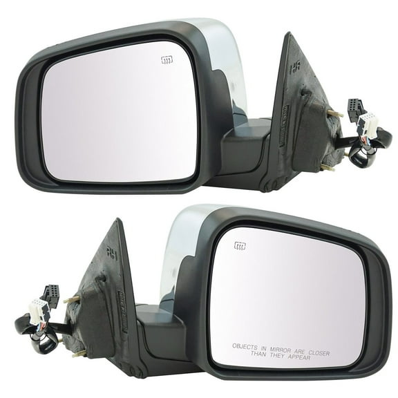 TRQ Mirror Power Heated Signal Memory Chrome Pair Set of 2 for Dodge Durango New MRA09772