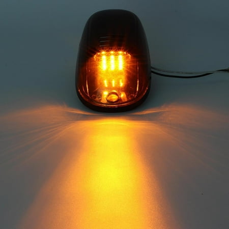 - Right Left Holes Cab Clearance Marker Smoke Light Lens 9 LED T10 Amber Lamps for 99-02 Dodge Ram 2500 3500