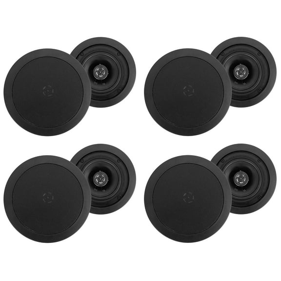 (8) Rockville HC55 5.25" 300 Watt Black In-Ceiling Home Theater Speakers 8 Ohm