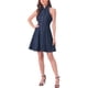 thumbnail image 4 of Vestido de mezclilla para mujer INSPIRE CHIC, con cuello halter, sin espalda, con botones, color azul oscuro, talla XS, 4 of 5