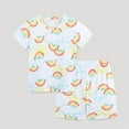 thumbnail image 2 of CYRBOKO Boys Outfit Sets, Elastic Waist Lightweight Short Sleeve Cotton Summer Clothing Sets White Size 6 T, 2 of 7