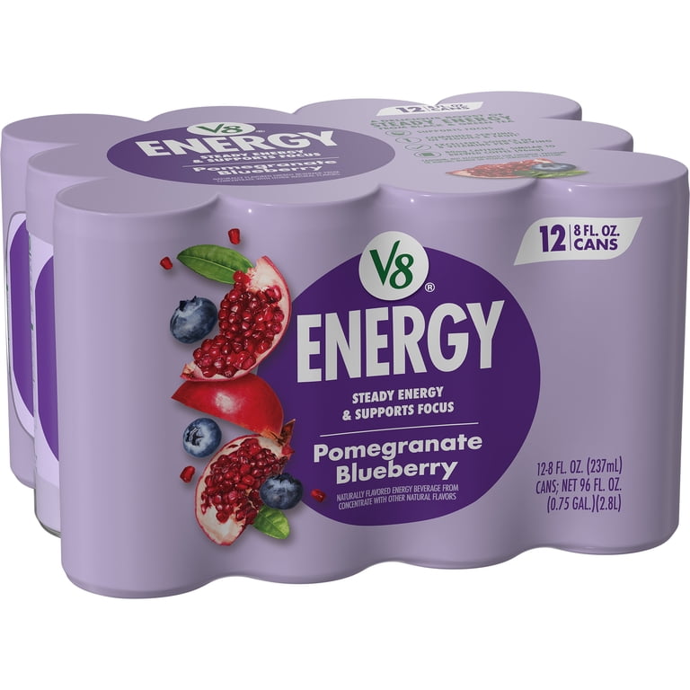 V8 Energy Pomegranate Blueberry, 8 fl oz Cans, 24 Pack (2 Pack Bundle) photo 3