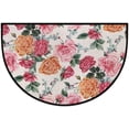 thumbnail image 5 of Red Peony Flower Half Round Door Mat, Rose Floral Non-Slip Half Circle Rug Doormats Absorbent Washable for Indoor Outdoor Kitchen Bedroom Home Decor 24"x36", 5 of 7