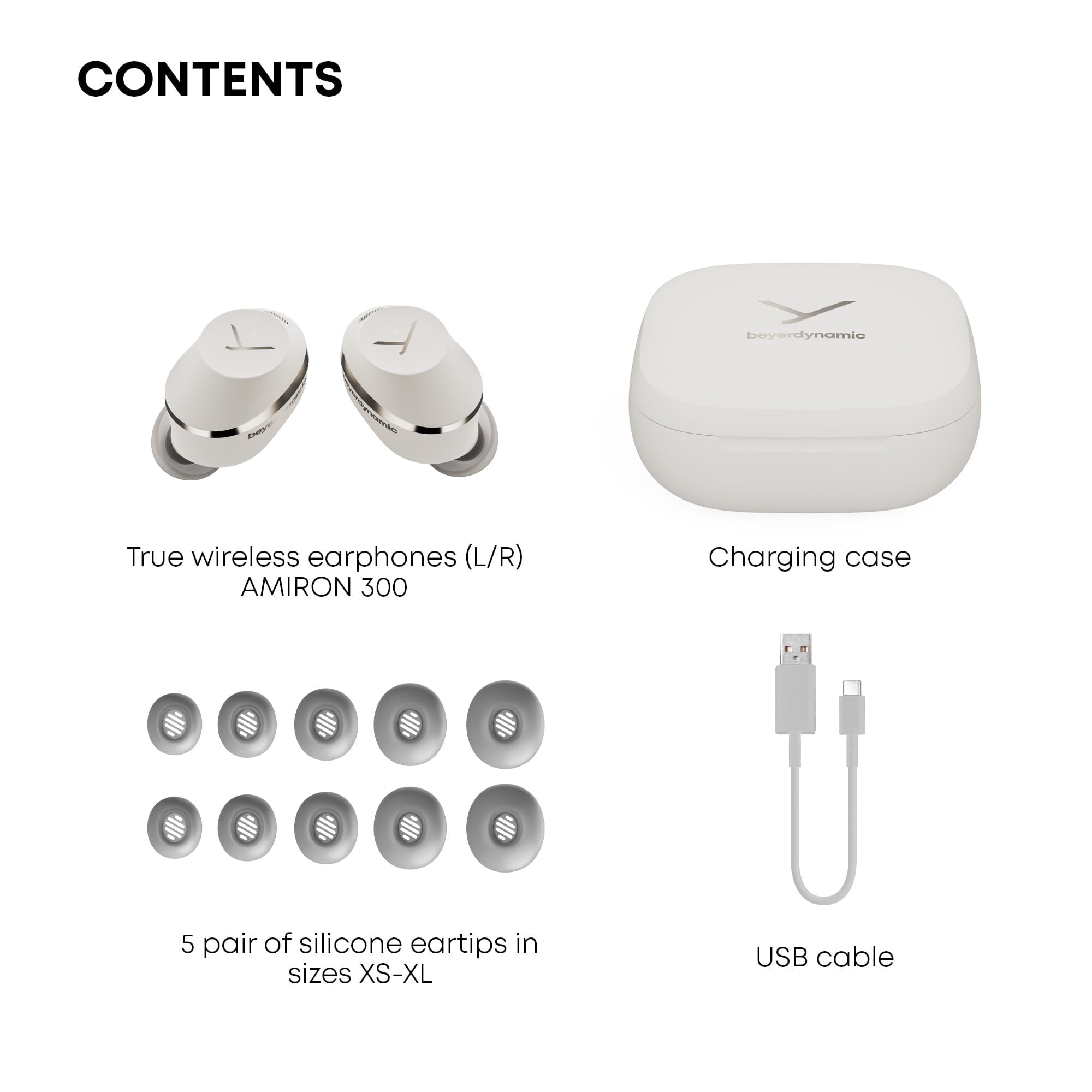 beyerdynamic Amiron 300 True Wireless Noise Cancelling Earbuds, Multipoint Bluetooth® 5.3 with Active Noise Cancellation, up to 10 Hours of Battery Runtime, Cream