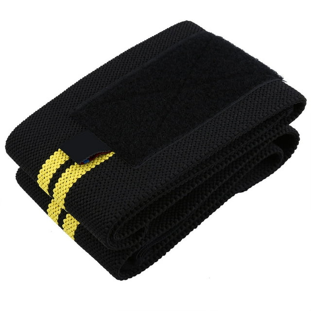 Rawiri - Muñequera unisex de compresión, muñequera ajustable (negro y amarillo)