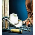 thumbnail image 3 of Ambesonne Western Duvet Cover Sets, Horseshoe Hat Antique, 2-Twin, Blue Brown and Beige, 3 of 4
