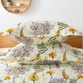 thumbnail image 4 of Travan Juego de edredón de 3 piezas, colcha acolchada, juego de colcha reversible, ligero, estampado floral, juego de cama acolchado de gran tamaño con fundas para todas las estaciones, flor amarilla,, 4 of 5