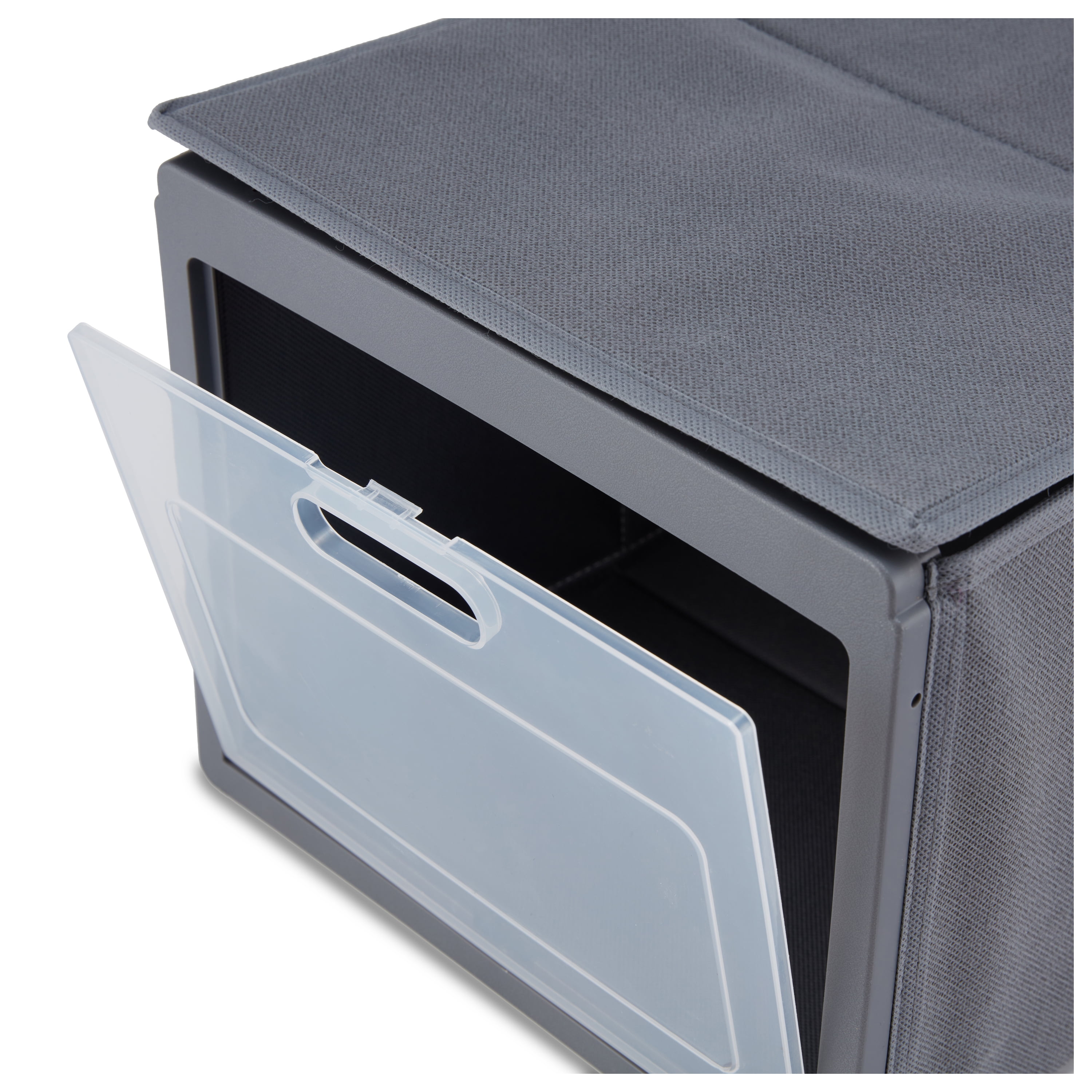 Mainstays Grey Stackable Fabric Shoe Storage Organizer for Closets