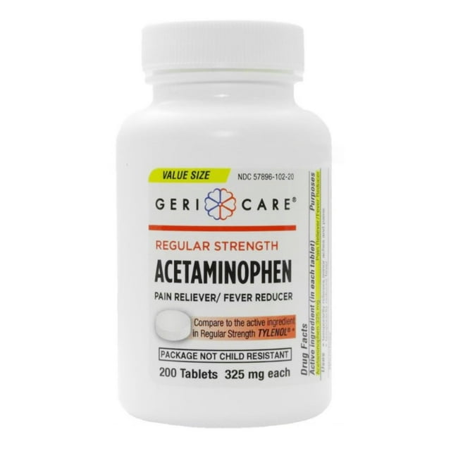 Gericare Acetaminophen 325mg Tabs (Tylenol Generic)(Bottle of 200 ...