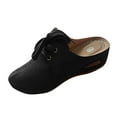 thumbnail image 3 of QNANSPI Women's Flat Sandals​, Summer Breathable Footwear for Women, Womens Fashion Versatile Closed Toe Lace Up Wedge Casual Wide Size Soft Bottom Cut Out 1-Strap Beach Recent Trend Slides, 3 of 6