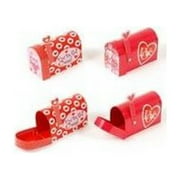 Flomo AV760 Two Styles of Large Valentine Paper Mailboxes with Front Opening & Jointed Flag, Case Pack of 24