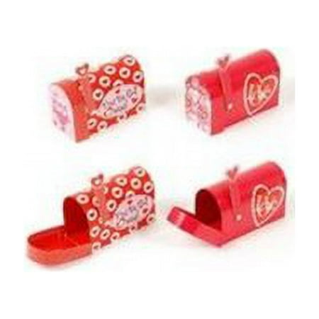 Flomo AV760 Two Styles of Large Valentine Paper Mailboxes with Front Opening & Jointed Flag, Case Pack of 24