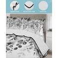 thumbnail image 3 of Full Size Quilt Bedding Set, Grey Tulip Eucalyptus Reversible Summer Quilt 3 Pieces, Spring Summer Botanical Floral Chic Lightweight Bedspreads Coverlets with 2 Pillow Shams for All Seasons, 3 of 5
