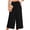 A1-Black, variant on Women's Wide Leg Capri Pants Summer High Waisted Palazzo Trousers Coral Drawstring Cropped Pants with Pockets, Size L