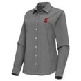 thumbnail image 2 of Women's Antigua Black Stanford Cardinal Porter Woven Tri-Blend Long Sleeve Button-Up Shirt, 2 of 3