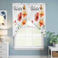 thumbnail image 6 of Swag Valance Curtains for Windows, Orange Red Floral Light Filtering Kitchen Curtains with Rod Pocket, Rustic Pastoral Botanical Butterfly Window Treatment Valances for Living Room, 28x36 - 2 PCS, 6 of 9