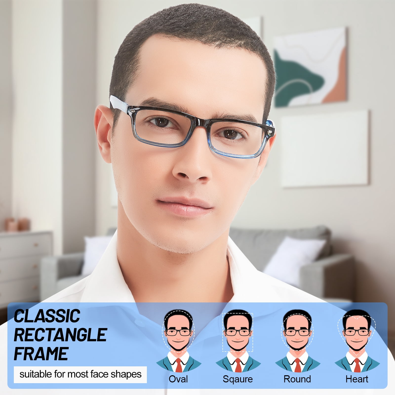 WEMOOTANTS 3 Packs 2.25 Reading Glasses for Men Blue Readers 1.0 1.25 1.5 1.75 2.0 2.25 2.5 2.75 3.0 3.5 4.0 5.0 6.0