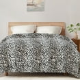 thumbnail image 3 of Home Soft Things Animal Print Flannel Fleece Blanket - Black White Leopard - Queen (90" x 90"), 3 of 11
