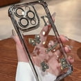 thumbnail image 5 of Designed for iPhone Case,Luxury Glitter Sparkle Sparkly Rhinestone Bear Lucky Bow Clear Camera Lens Protection Shockproof Protective Cover Phone Case (iPhone 12 Pro,Silver), 5 of 6