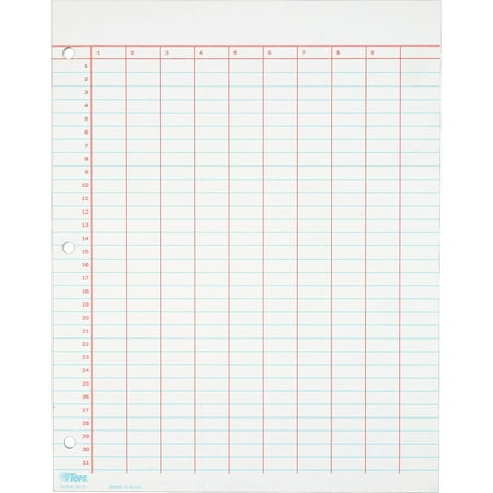 - TOPS, TOP3619, Summary Column Data Pads, 50 / Pad, White