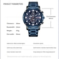 thumbnail image 3 of Men's Watches Quartz 30m Waterproof Clock Auto Date Stainless Steel Case Watchband Wristwatches 9153 Blue Timer Bracelet Watch - Quartz Wristwatches, 3 of 6