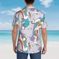 thumbnail image 4 of Kll Men'S Hawaiian Shirt Short Sleeve Button Down Beach Shirts-Unicorn Doingyoga, 4 of 7