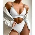 thumbnail image 2 of Mujer Cómodo Sólido Con Almohadilla En El Pecho Sin Aros Bikini Dos Hombros Divididos Traje De Baño OAVQHLG3B Store lin121212, 2 of 4