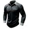 thumbnail image 4 of Golf Shirts for Men Long Sleeve Button Collared T-Shirts Mens Casual Color-Block Pullover Breathable Basic Athletic Workout Tees Tops, 4 of 6