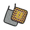 thumbnail image 2 of Carolines Treasures CJ1041-UPTHD Letter U Chevron Purple and Gold Pair of Pot Holders, 7.5HX7.5W, multicolor, 2 of 2