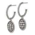 thumbnail image 6 of Stainless Steel Polished and Antiqued Blue Sandstone Reversible Earrings SRE792 (mm X mm), 6 of 6