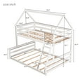 thumbnail image 2 of Harper & Bright Designs Wood Twin Over Full Bunk Bed, Solid Wood House Bed Frame Built in Ladder, Convertible to 2 Beds, Floor Bunk Bed, White, 2 of 13