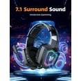 thumbnail image 5 of Wireless Gaming Headset for PS5/PC/PS4/Nintendo Switch,2.4G/Bluetooth Gaming Headphones with Detachable Noise Canceling Mic,7.1 Surround Sound,RGB Lighting, Black, 5 of 8