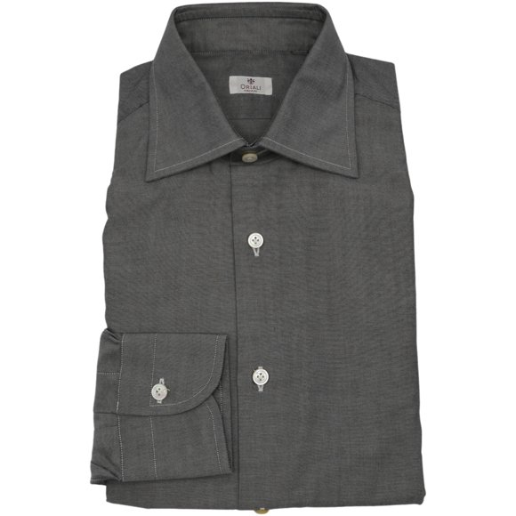 Oriali Firenze Chemise Habillée en Popeline Grise pour Homme - m