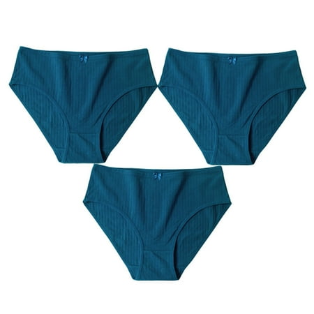 Ctreela Women s 3 Piece Rib Knit Panties Cute Bow Front High Rise Brief Underwear Ladies Stretchy Hipster Soft Briefs Panty