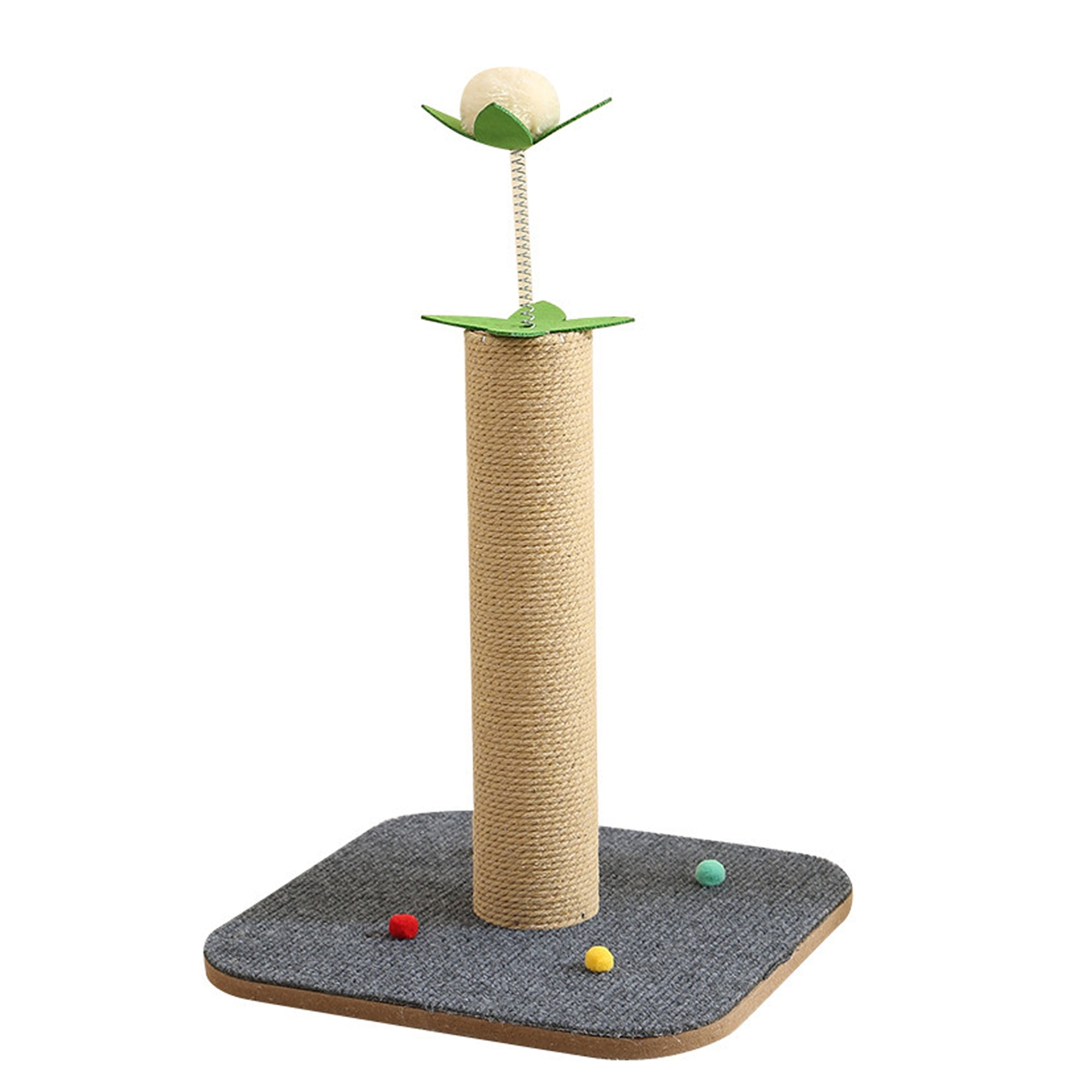 GARITIN Cat Scratching Post, 16'' Tall Cat Scratch Post for Indoor Cats, Kitten Post Scratcher for Interactive Play, Gray