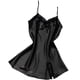 thumbnail image 5 of Camisón de encaje con cuello en V y espalda descubierta, camisón sedoso, ropa de dormir para mujer, negro, XL AweSitey AP001175-16B, 5 of 7